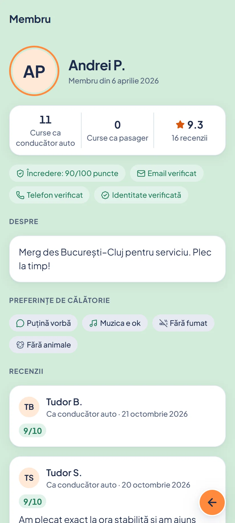 Profilul conducătorului auto